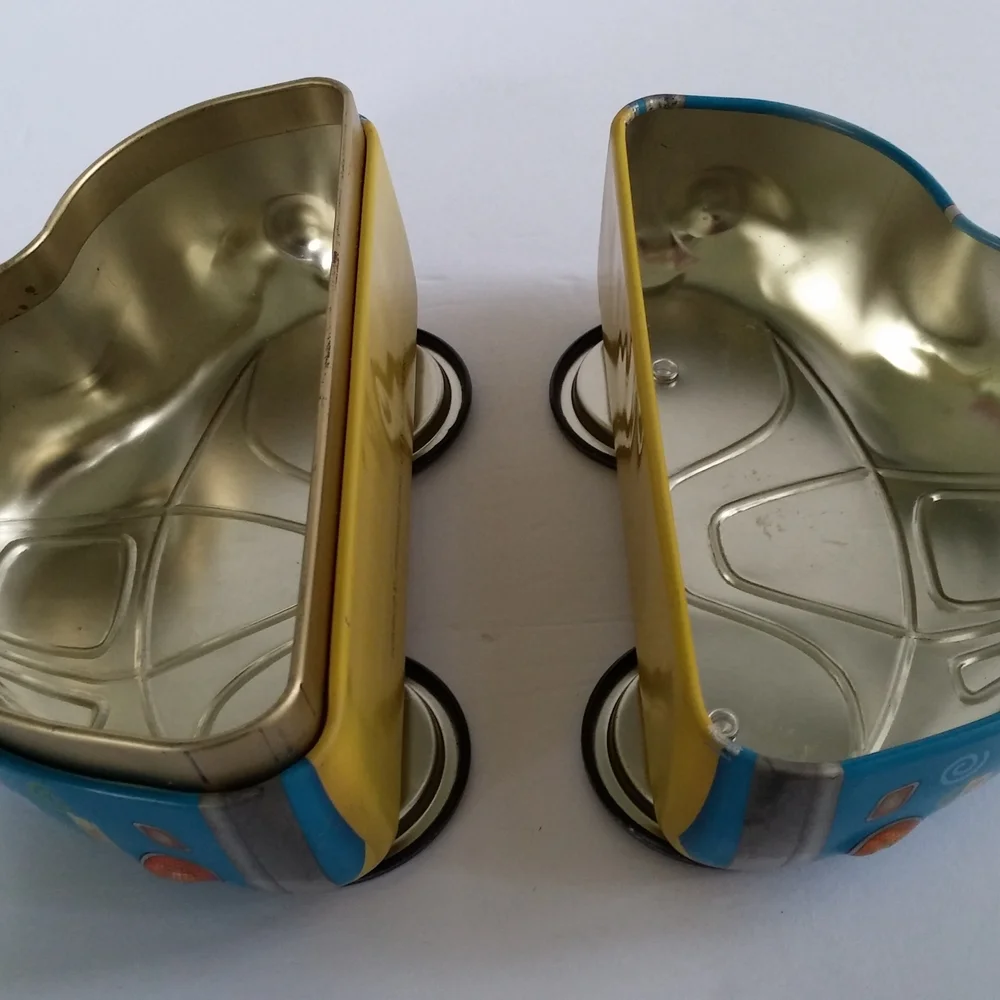 Vintage Dr. Seuss Themed Blue and Yellow Tin Toy Car